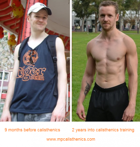 Dave Mace, before and after calisthenics